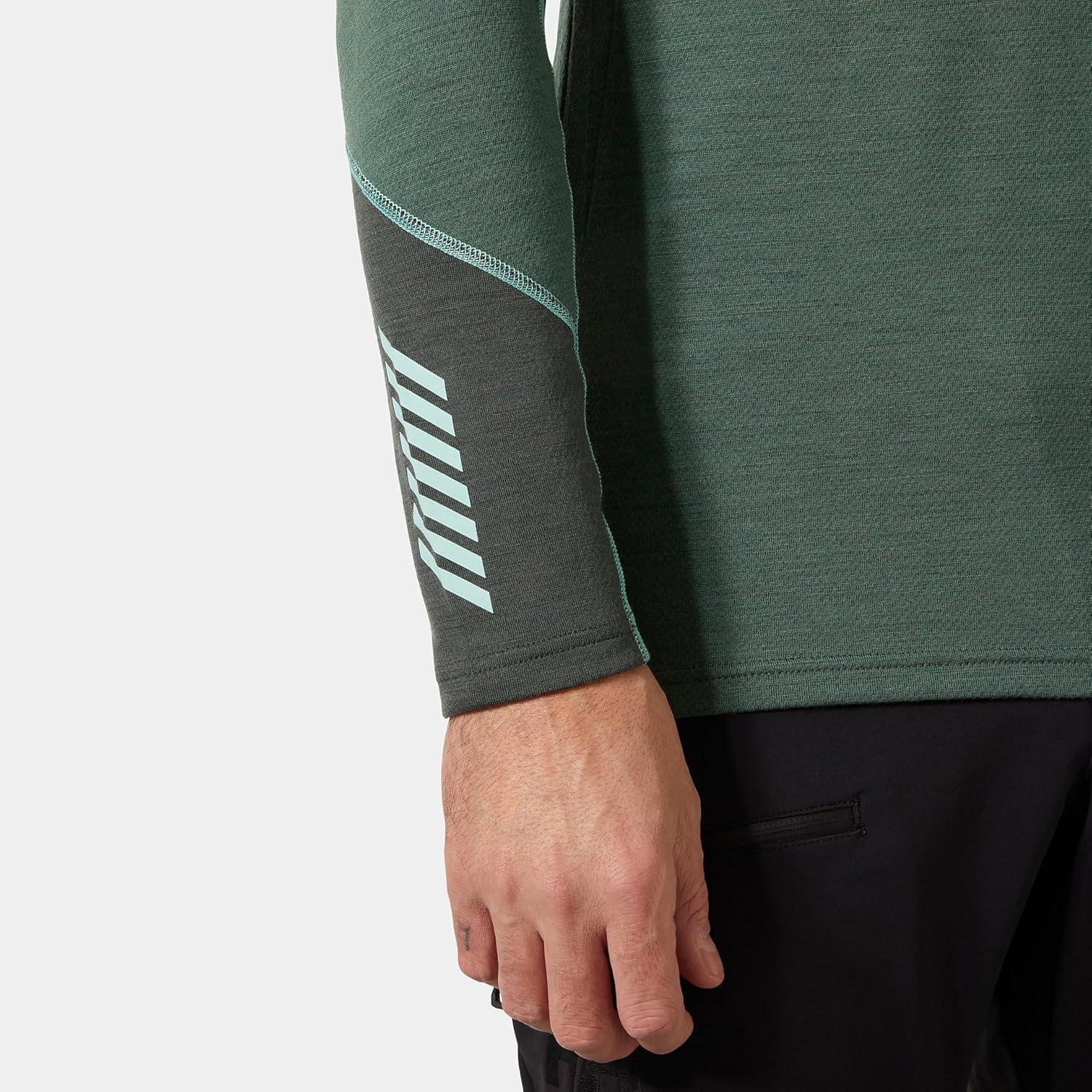 imageHellyHansen LIFA Merino Midweight Crew Base Layer for Men Warm ampamp Breathable Ideal for Winter Sports ampamp Outdoor Activities390 Jungle Green