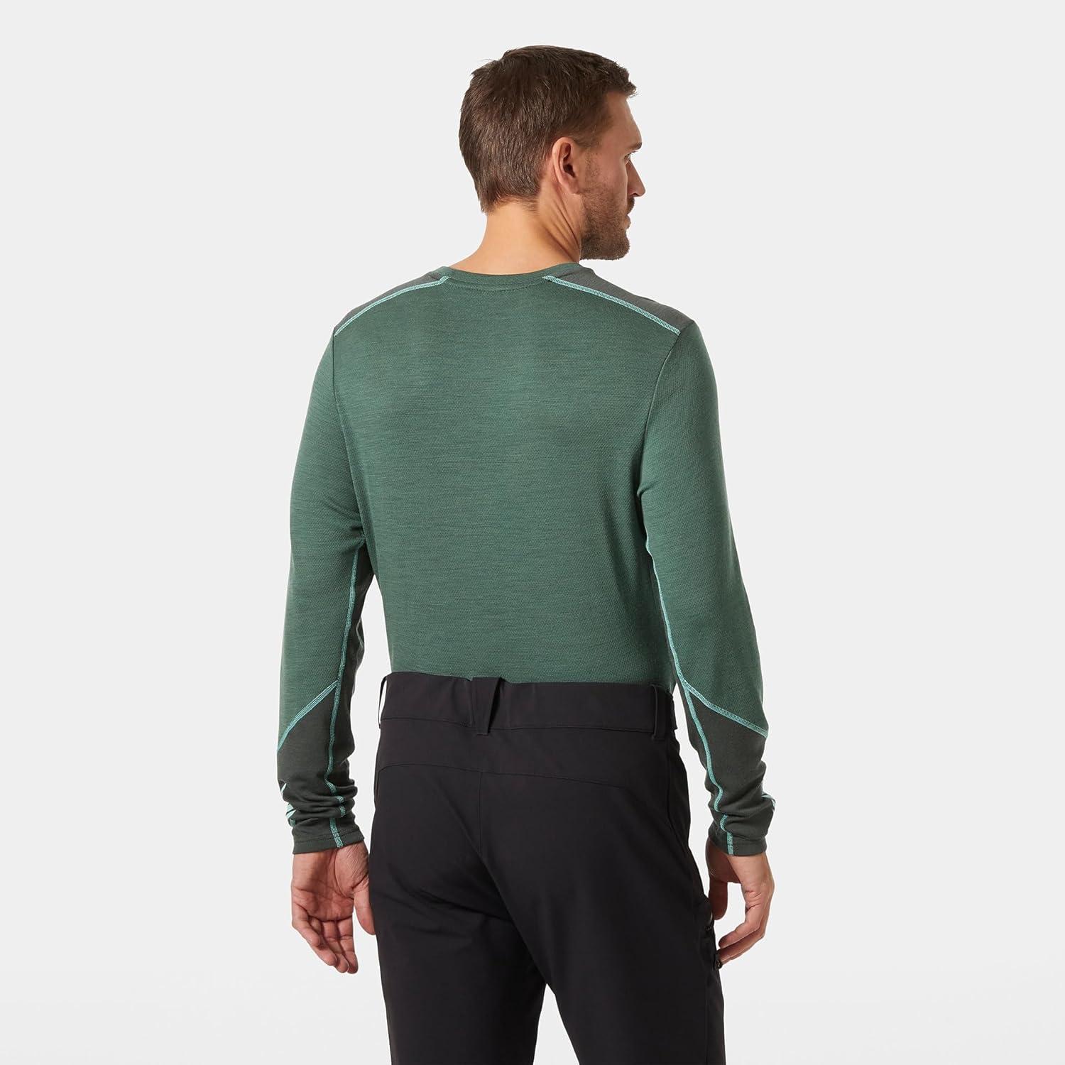 imageHellyHansen LIFA Merino Midweight Crew Base Layer for Men Warm ampamp Breathable Ideal for Winter Sports ampamp Outdoor Activities390 Jungle Green