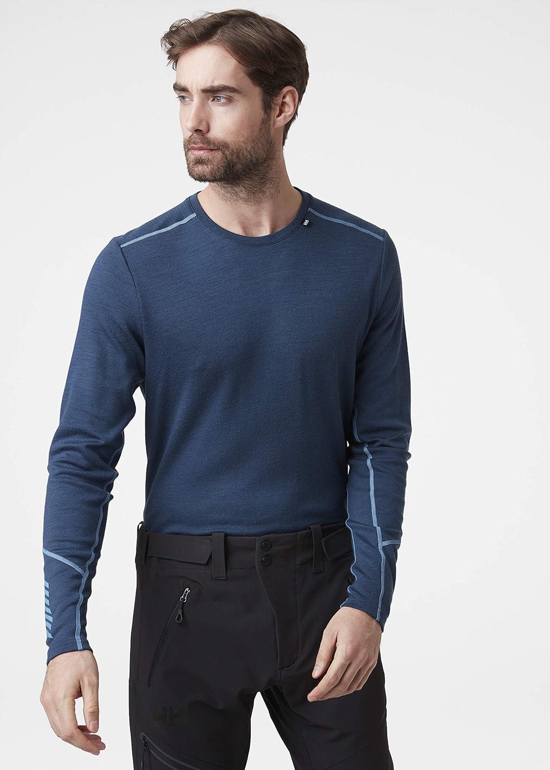 imageHellyHansen LIFA Merino Midweight Crew Base Layer for Men Warm ampamp Breathable Ideal for Winter Sports ampamp Outdoor Activities603 North Sea Blue
