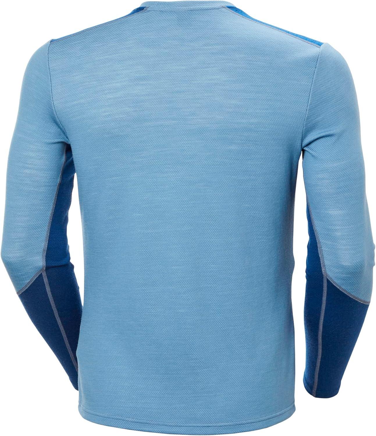imageHellyHansen LIFA Merino Midweight Crew Base Layer for Men Warm ampamp Breathable Ideal for Winter Sports ampamp Outdoor Activities625 Blue Fog