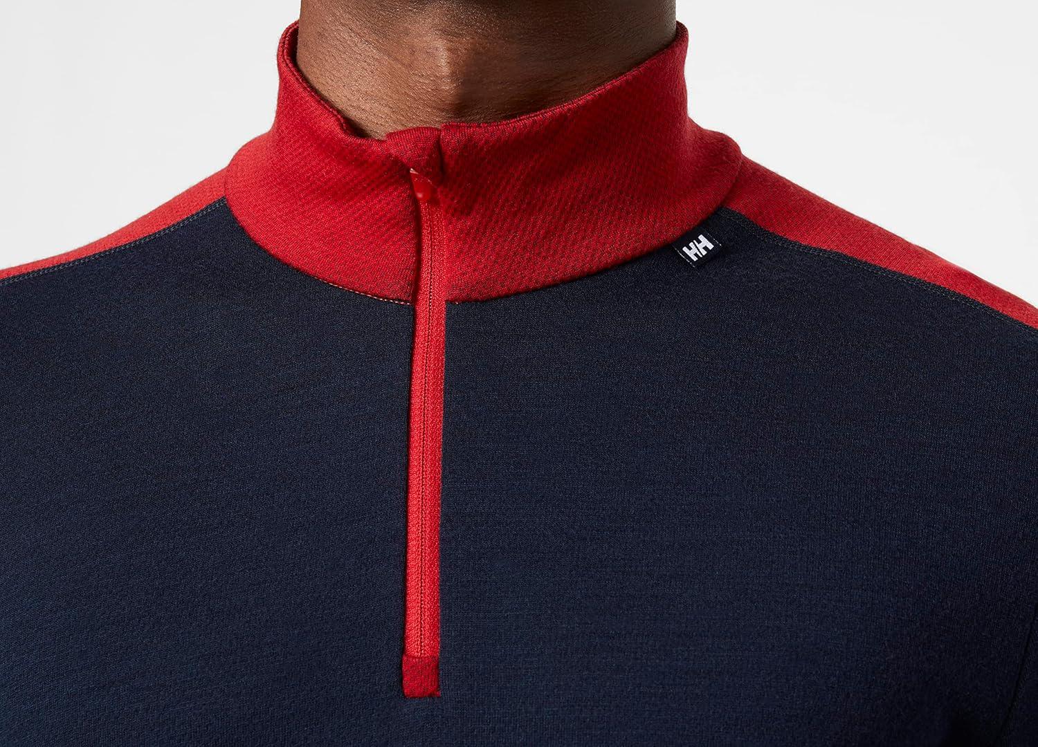 imageHellyHansen LIFA Merino Midweight HalfZip Base Layer for Men Performance Wicking Interior598 Navy