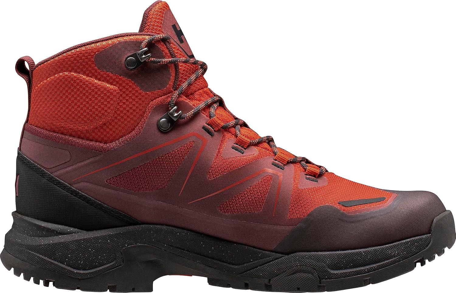 imageHellyHansen Mens Cascade Mid Helly Tech Waterproof Breathable Lightweight Hiking Boots300 Patrol OrangeBlack