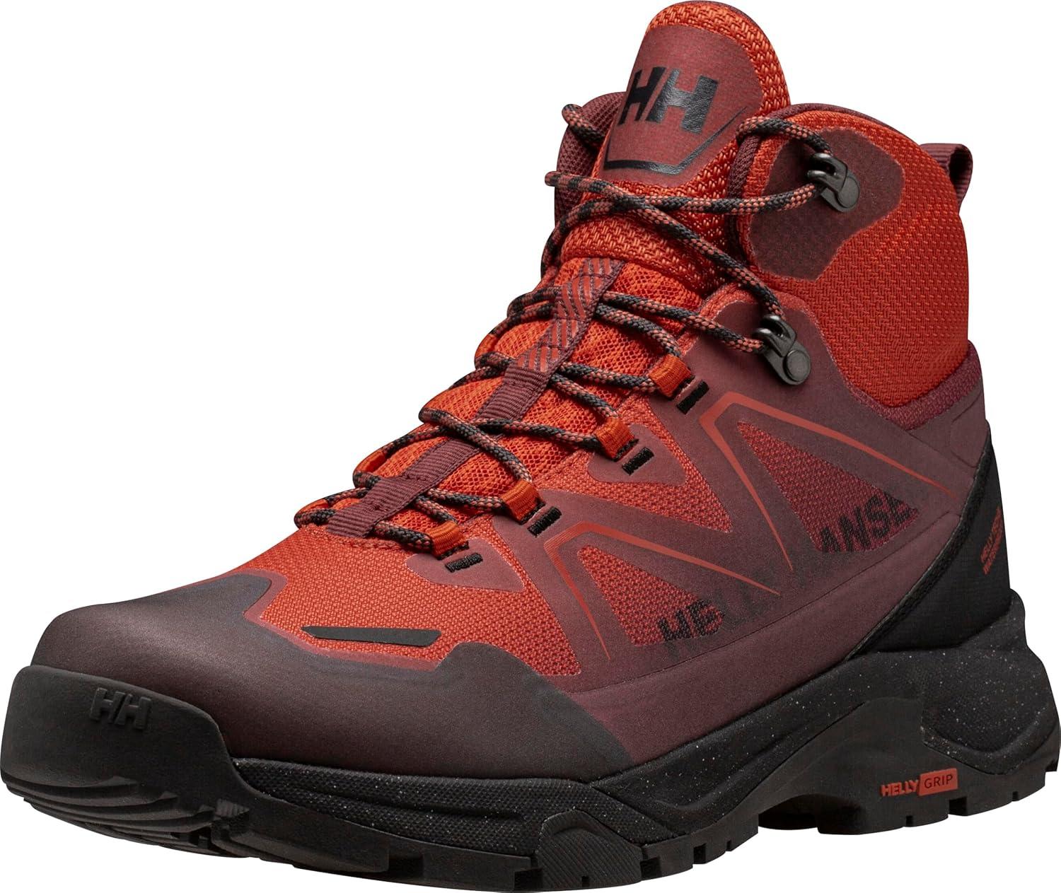 imageHellyHansen Mens Cascade Mid Helly Tech Waterproof Breathable Lightweight Hiking Boots300 Patrol OrangeBlack
