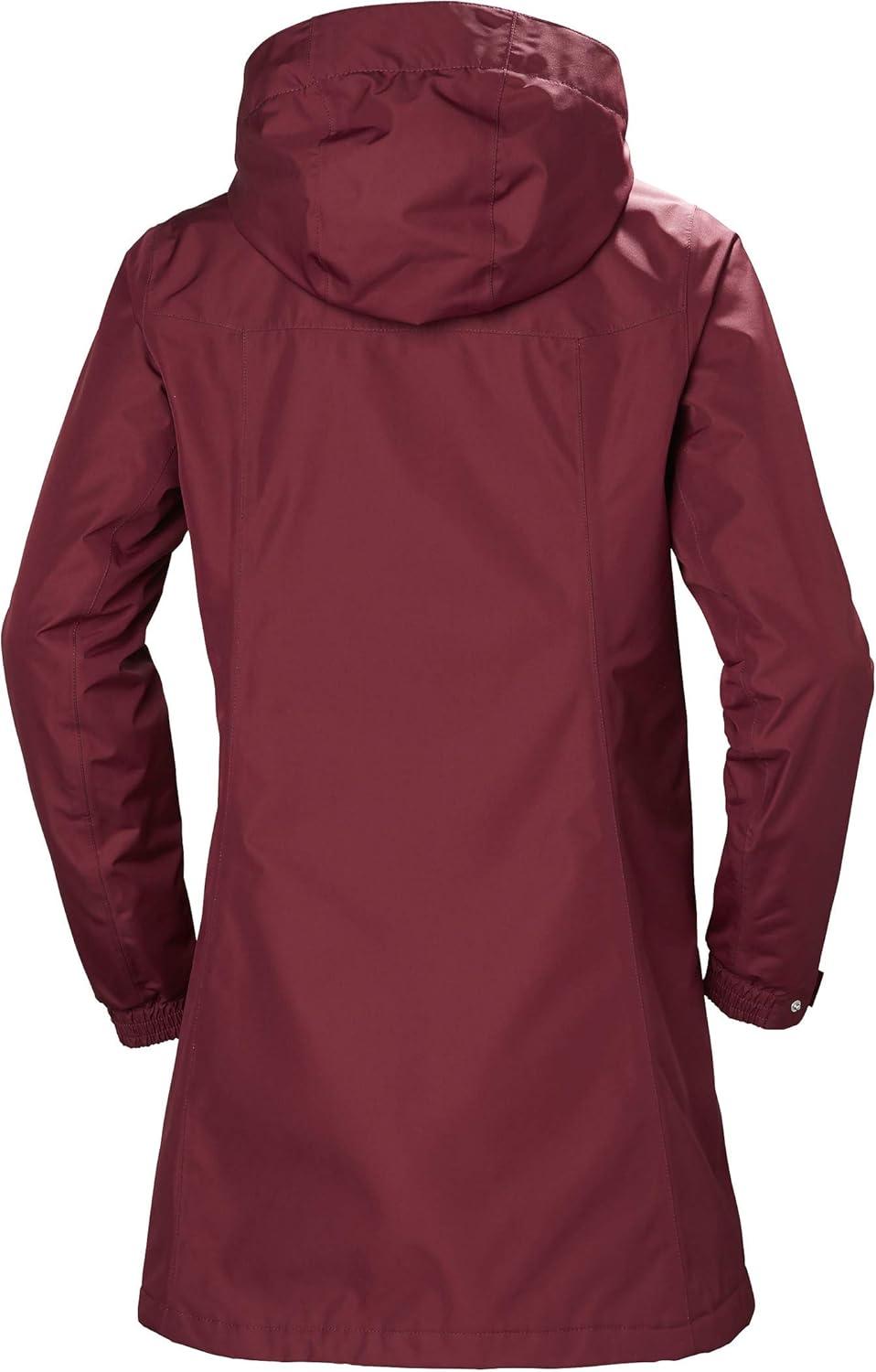 imageHellyHansen Womens Aden Insulated Waterproof Windproof Breathable Long Length Packable Hood Rain Coat Jacket146 Cabernet