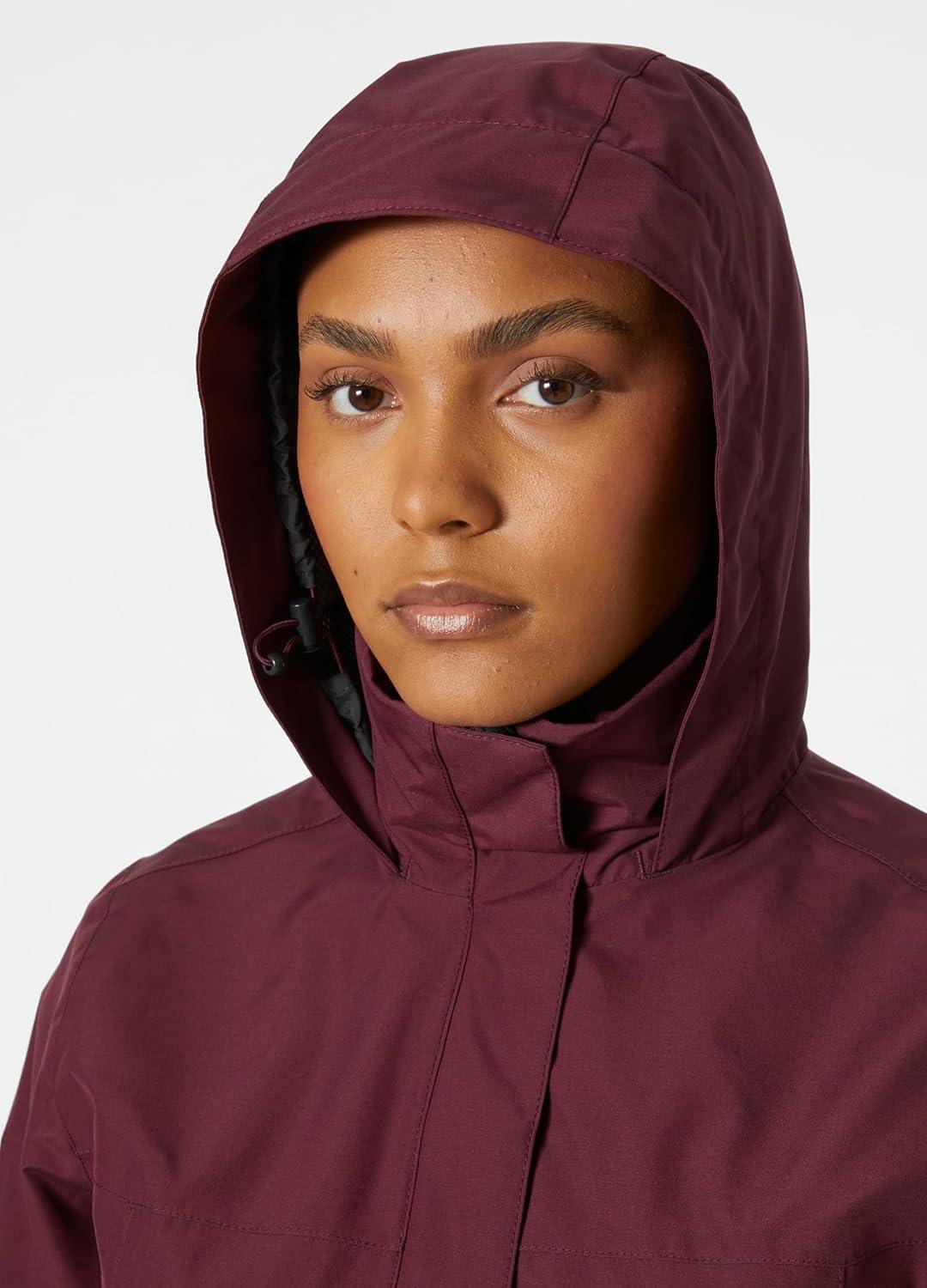 imageHellyHansen Womens Aden Insulated Waterproof Windproof Breathable Long Length Packable Hood Rain Coat Jacket658 Hickory