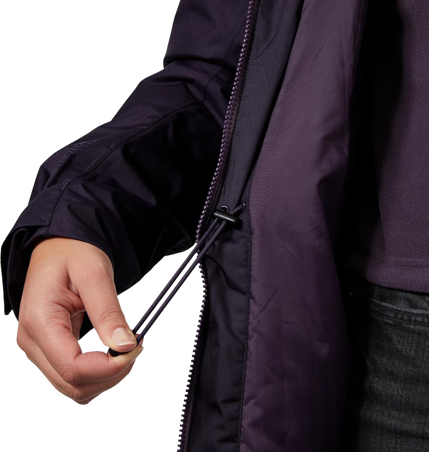 imageHellyHansen Womens Aden Insulated Waterproof Windproof Breathable Long Length Packable Hood Rain Coat Jacket660 Black Grape