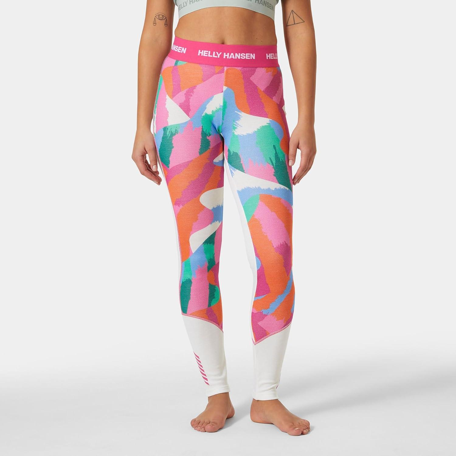 imageHellyHansen Womens LIFA Merino Midweight Graphic Base Layer Pants014 Off White Jpb Aop