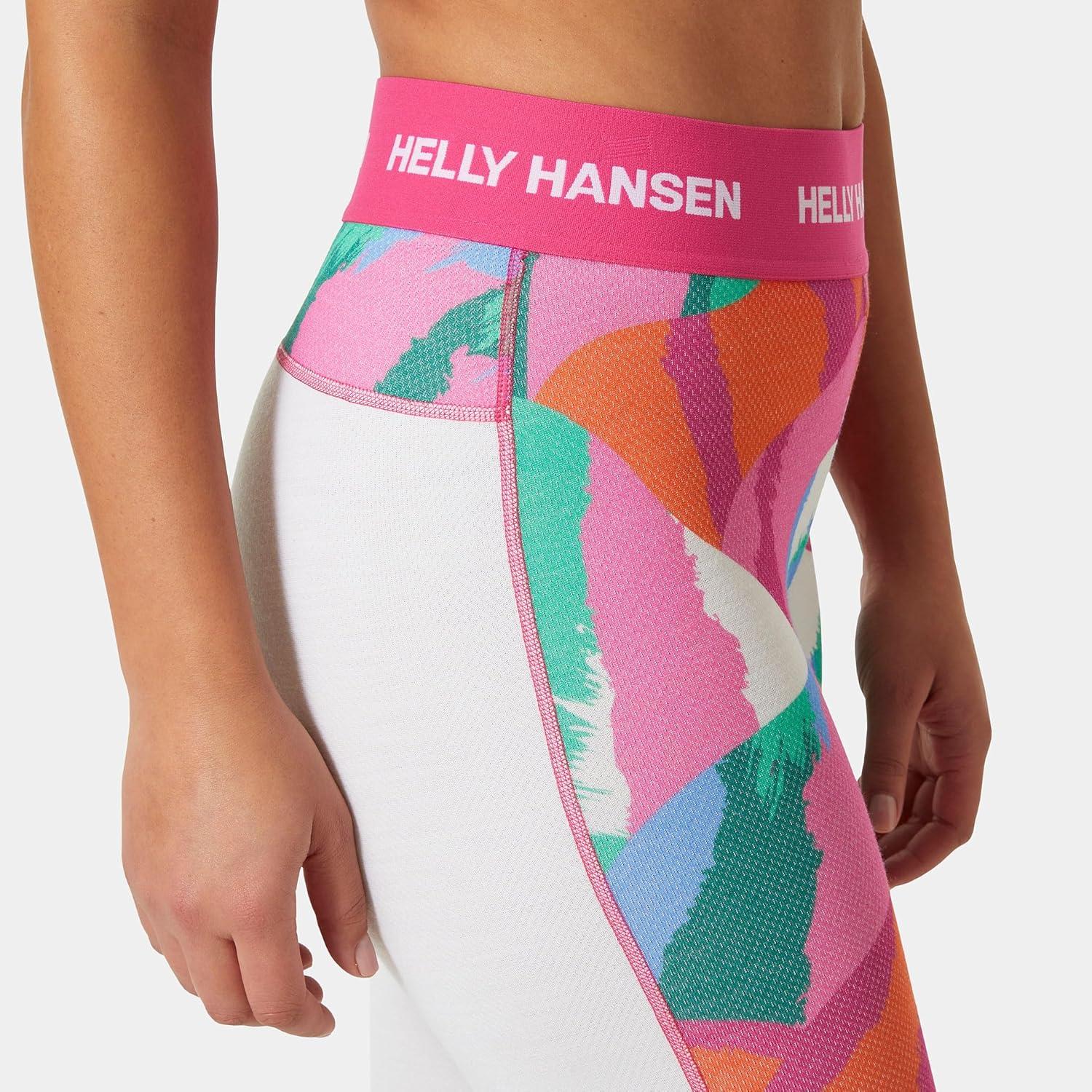 imageHellyHansen Womens LIFA Merino Midweight Graphic Base Layer Pants014 Off White Jpb Aop