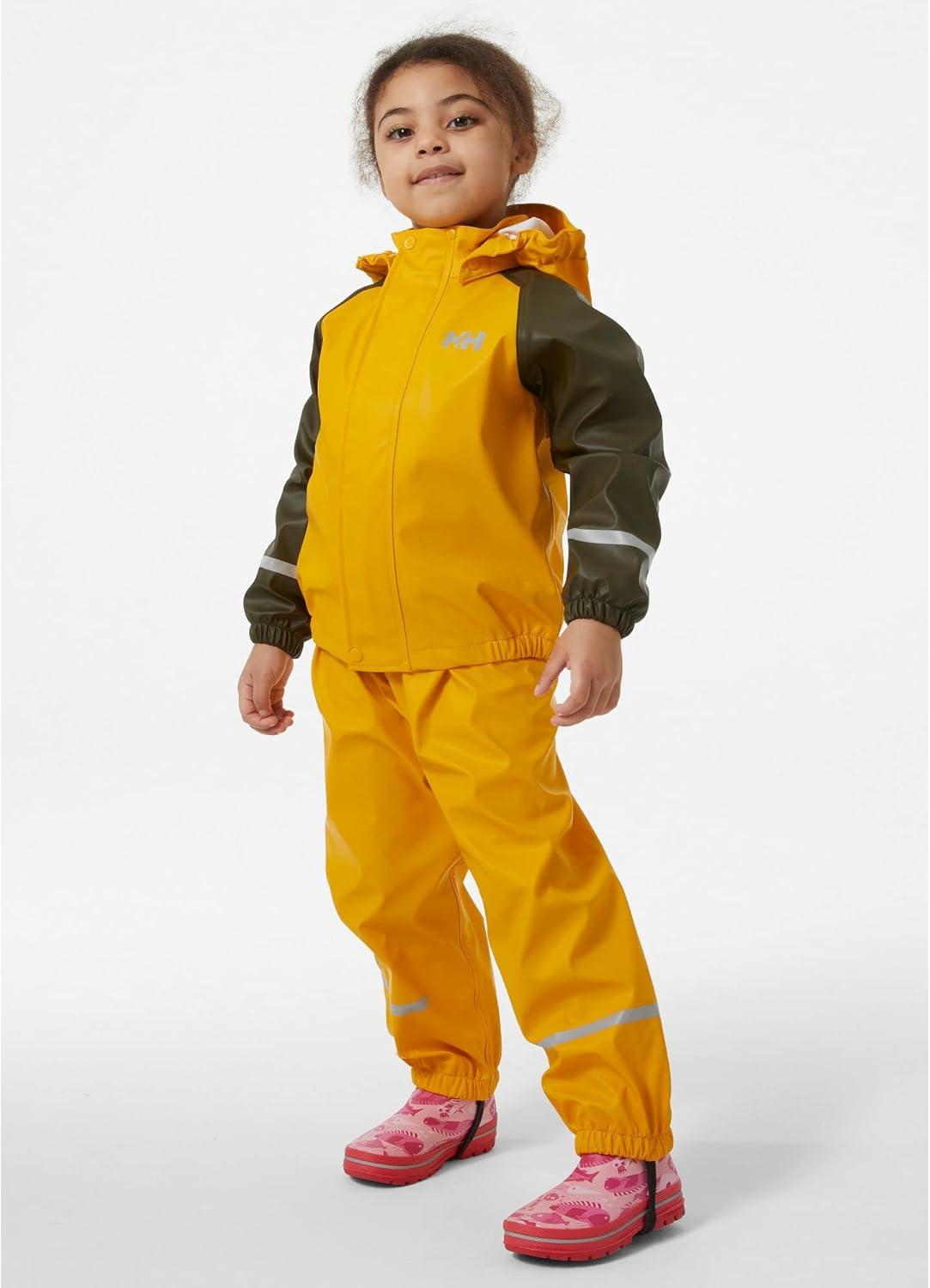 imageHellyHansen unisexchild Helly Hansen Kids New Bergen Pu Rainset345 Essential Yellow