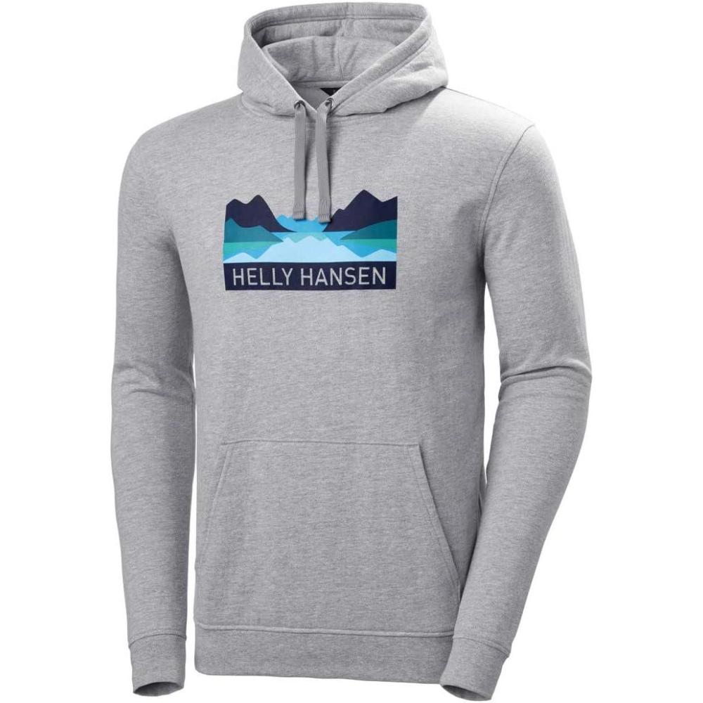 imageHelly Hansen mens Standard Nord Graphic Pull Over Hoodie949 Grey Melange