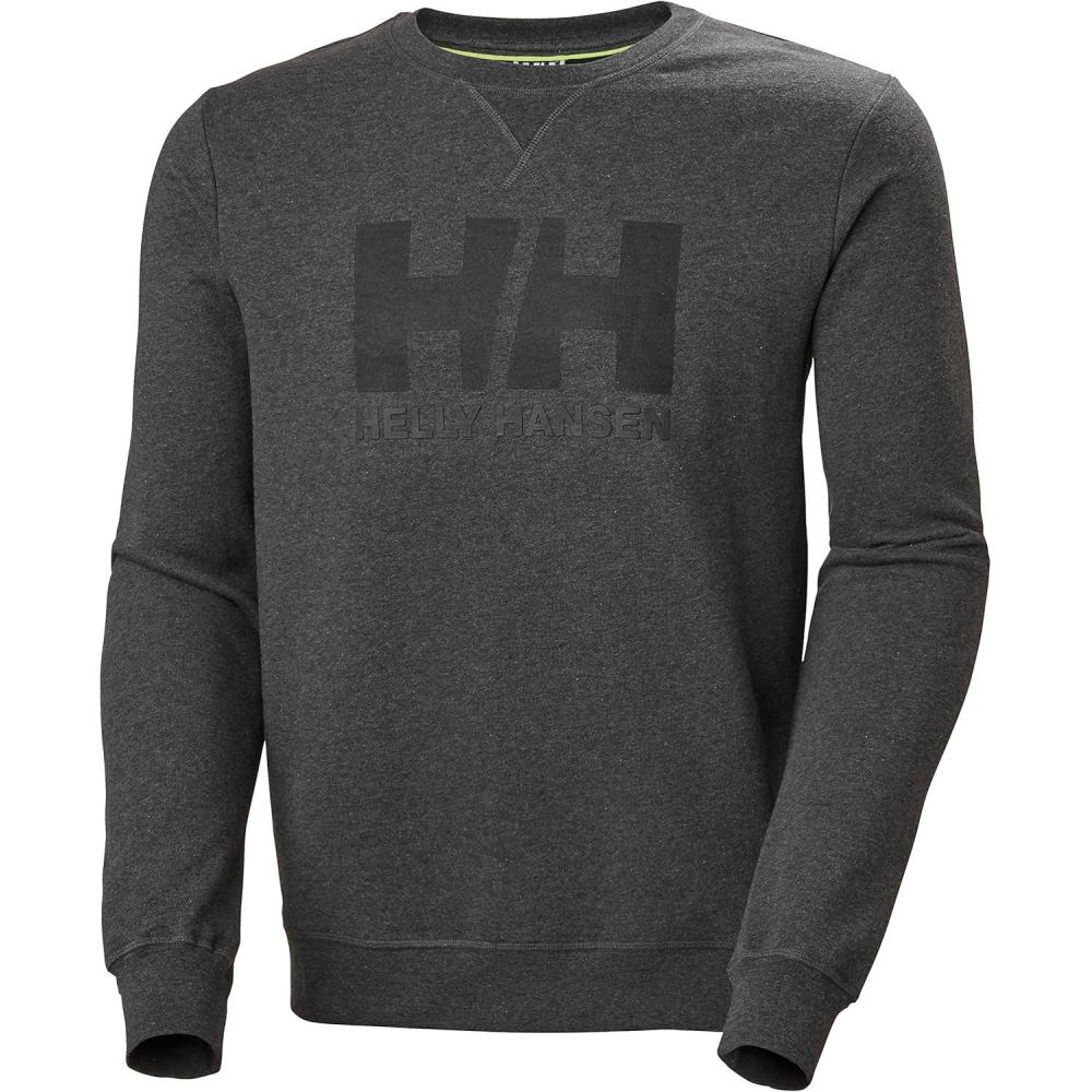 imageHellyHansen 34000 Mens Hh Logo Crew Sweater982 Ebony Melange