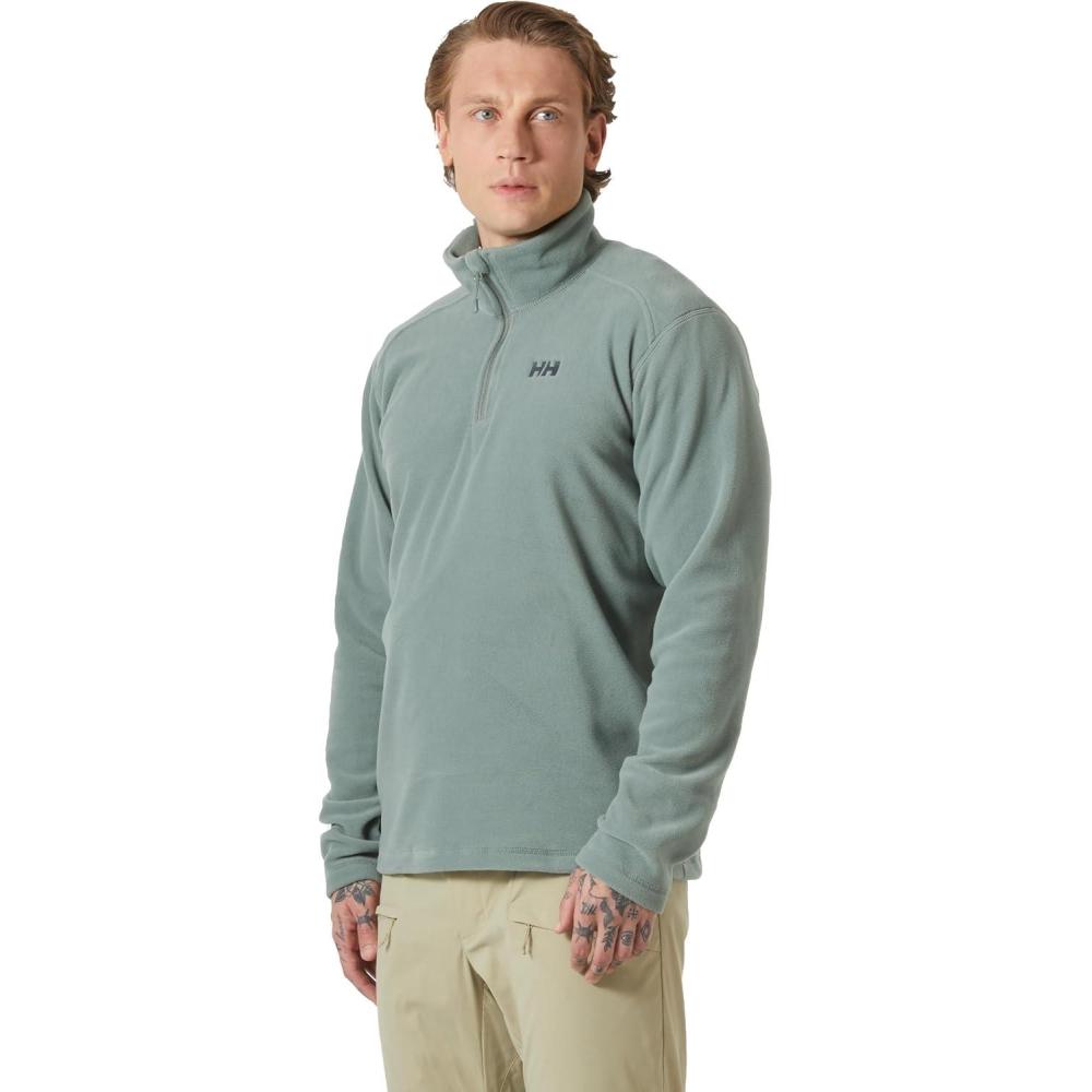 imageHellyHansen Daybreaker 12 Zip Fleece Mens Recycled FleeceOuterwearJackets Cozy HalfZip Pullover For All Seasons485 Grey Cactus