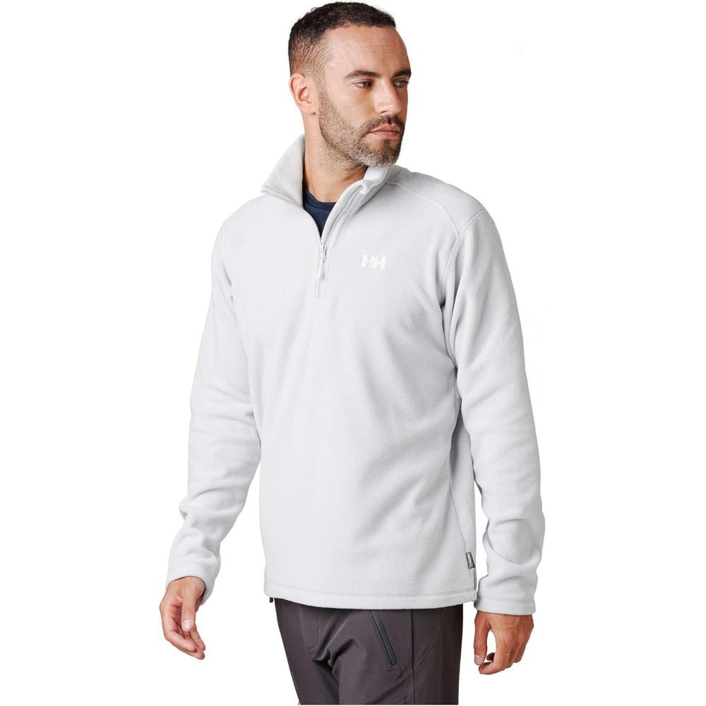 imageHellyHansen Daybreaker 12 Zip Fleece Mens Recycled FleeceOuterwearJackets Cozy HalfZip Pullover For All Seasons853 Grey Fog