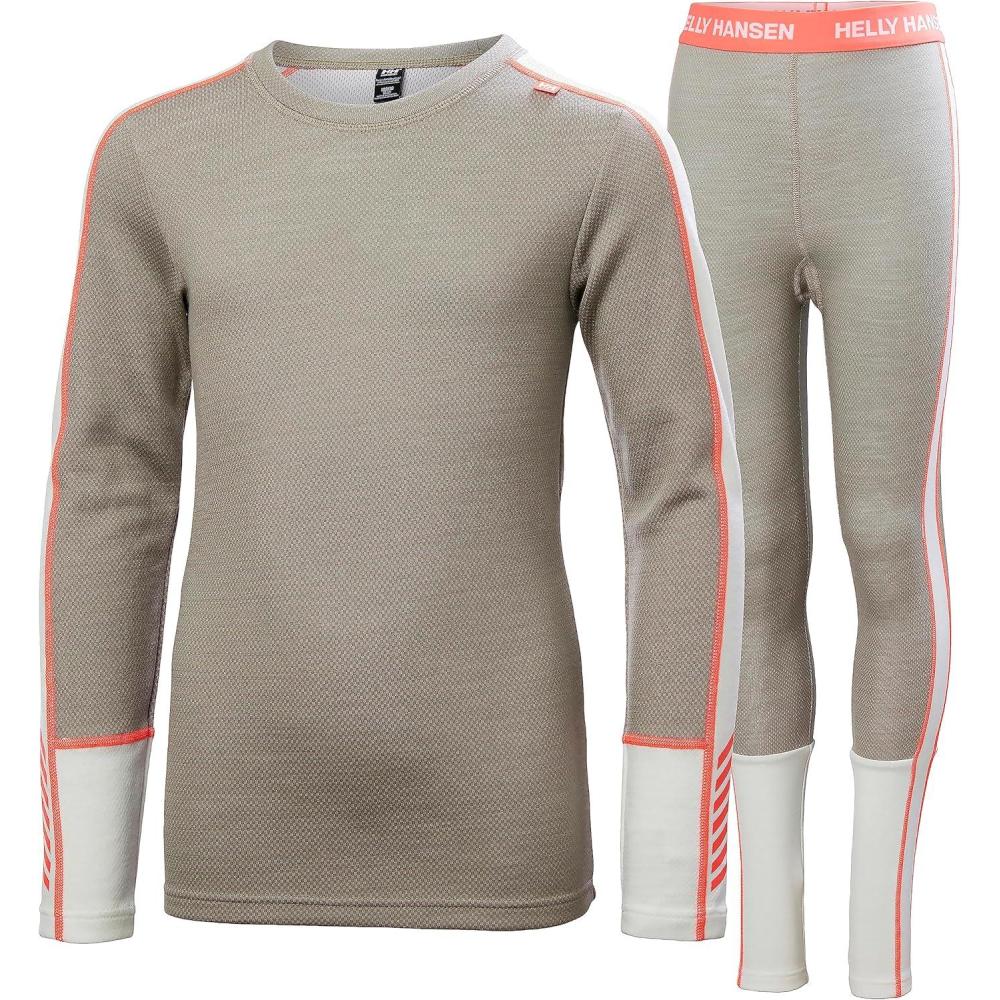 imageHellyHansen Jr Lifa Merino Midweight Set  Kids Base Layer Thermal Underwear MoistureWicking Merino Wool Winter Ski885 Terrazzo