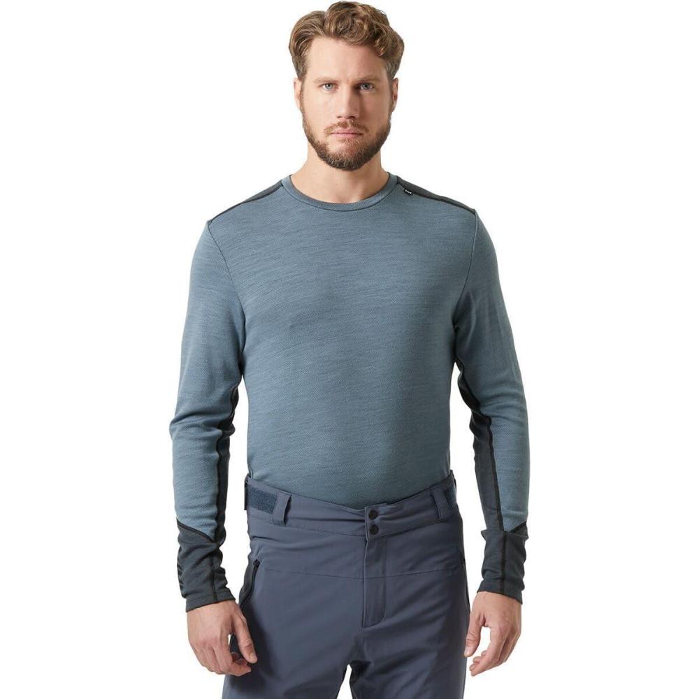 imageHellyHansen LIFA Merino Midweight Crew Base Layer for Men  Warm ampamp Breathable Ideal for Winter Sports ampamp Outdoor Activities601 Washed Navy