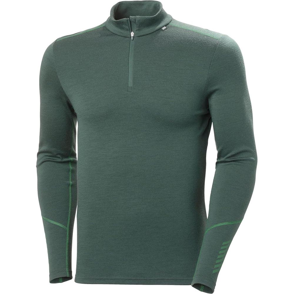 imageHellyHansen LIFA Merino Midweight HalfZip Base Layer for Men Performance Wicking Interior495 Darkest Spruce