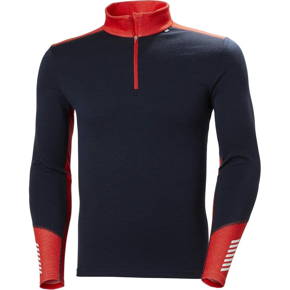 imageHellyHansen LIFA Merino Midweight HalfZip Base Layer for Men Performance Wicking Interior597 Navy