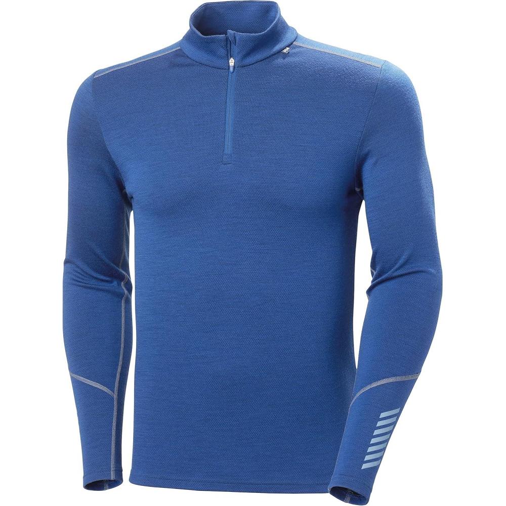 imageHellyHansen LIFA Merino Midweight HalfZip Base Layer for Men Performance Wicking Interior606 Deep Fjord