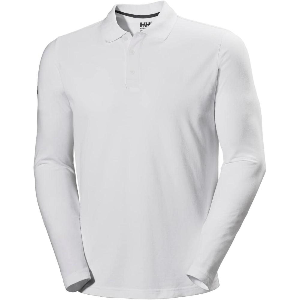 imageHellyHansen Mens Crewline Long Sleeve Polo Shirt001 White