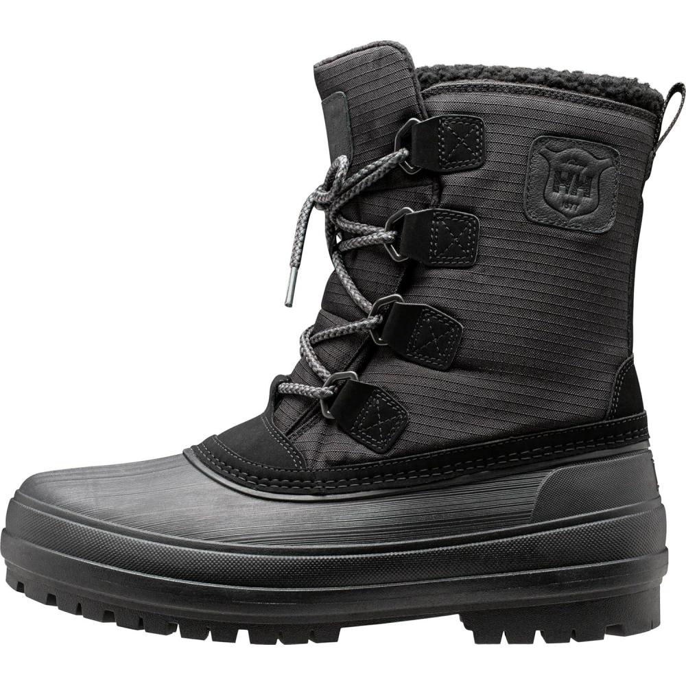 imageHellyHansen Mens Gamvik Winter Boots Waterproof Removable Insulated Felt Sock Faux Fur Top Lining990 Black