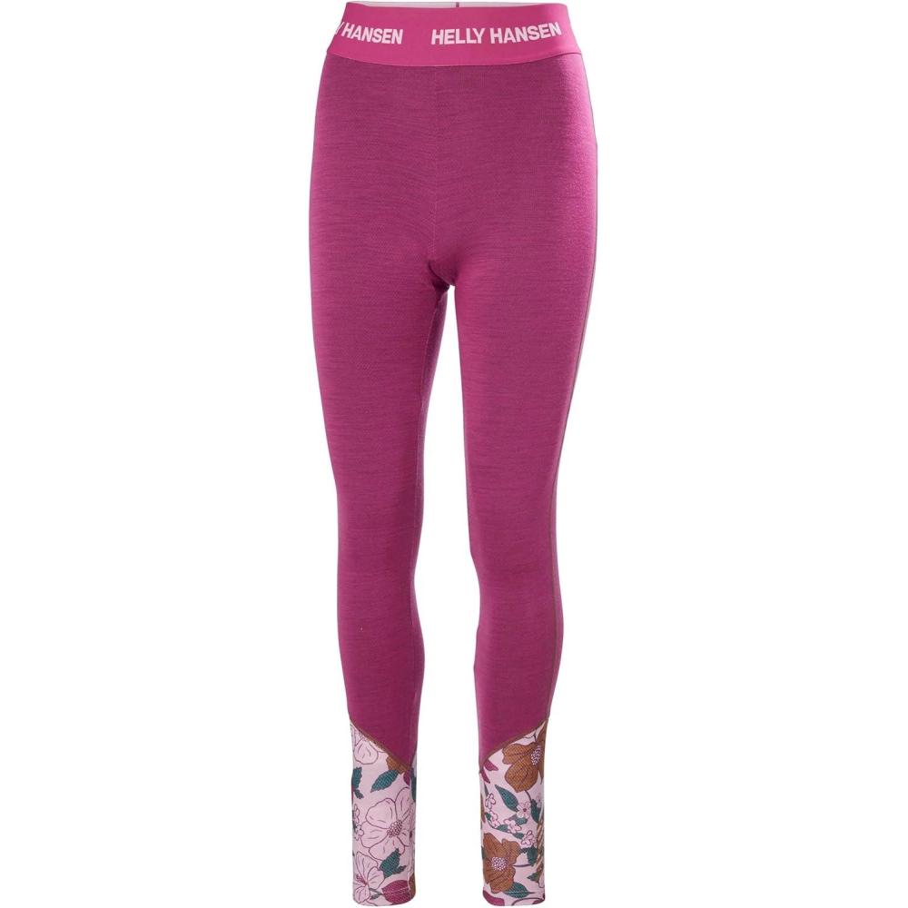 imageHellyHansen Womens LIFA Merino Midweight Graphic Base Layer Pants663 Magenta 20 Floral Aop