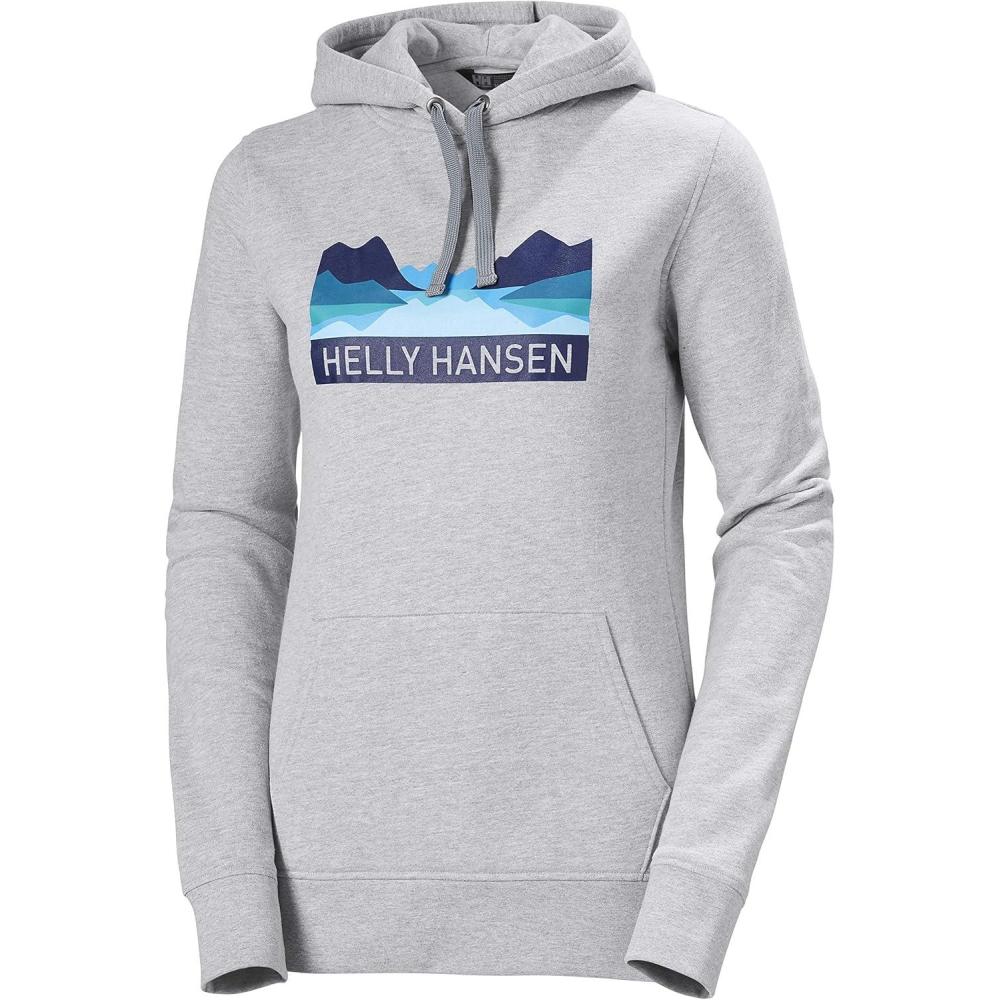 imageHellyHansen womens Nord Graphic Pullover Hoodie949 Grey Melange