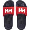 Helly-Hansen H/H Slide Mens Casual Comfortable Sandals, Lightweight Padded Strap, Large Logo, Slip-On Beach Pool Footwear(597 Navy/Alert Red)