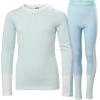 Helly-Hansen Jr Lifa Merino Midweight Set – Kids Base Layer Thermal Underwear, Moisture-Wicking Merino Wool, Winter Ski(607 Light Cyan)