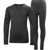 Helly-Hansen Jr Lifa Merino Midweight Set – Kids Base Layer Thermal Underwear, Moisture-Wicking Merino Wool, Winter Ski(990 Black)
