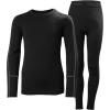 Helly-Hansen Jr Lifa Merino Midweight Set – Kids Base Layer Thermal Underwear, Moisture-Wicking Merino Wool, Winter Ski(991 Black)