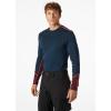 Helly-Hansen LIFA Merino Midweight Crew Base Layer for Men – Warm & Breathable, Ideal for Winter Sports & Outdoor Activities(574 Midnight)
