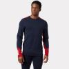Helly-Hansen LIFA Merino Midweight Crew Base Layer for Men – Warm & Breathable, Ideal for Winter Sports & Outdoor Activities(598 Navy)