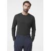 Helly-Hansen LIFA Merino Midweight Crew Base Layer for Men – Warm & Breathable, Ideal for Winter Sports & Outdoor Activities(980 Ebony)