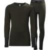 Helly-Hansen Jr Lifa Merino Midweight Set – Kids Base Layer Thermal Underwear, Moisture-Wicking Merino Wool, Winter Ski(432 Utility Green)