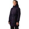 Helly-Hansen Womens Aden Insulated Waterproof Windproof Breathable Long Length Packable Hood Rain Coat Jacket(660 Black Grape)