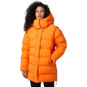 Helly-Hansen Aspire Puffy Parka Womens Winter Coat Puffer Jacket Insulated Water Resistant Long Warm Hooded Synthetic Down(325 Poppy Orange)