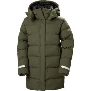 Helly-Hansen Aspire Puffy Parka Womens Winter Coat Puffer Jacket Insulated Water Resistant Long Warm Hooded Synthetic Down(431 Utility Green)