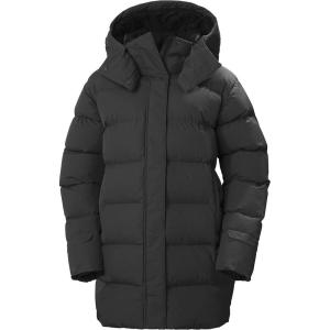 Helly-Hansen Aspire Puffy Parka Womens Winter Coat Puffer Jacket Insulated Water Resistant Long Warm Hooded Synthetic Down(990 Black)