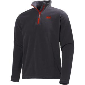 Helly-Hansen Daybreaker 1/2 Zip Fleece – Mens Recycled Fleece-Outerwear-Jackets, Cozy Half-Zip Pullover For All Seasons(985 Ebony W Contrast Logo)