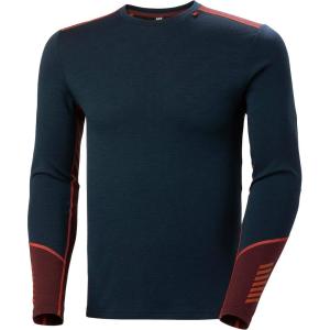 Helly-Hansen LIFA Merino Midweight Crew Base Layer for Men – Warm & Breathable, Ideal for Winter Sports & Outdoor Activities(574 Midnight)