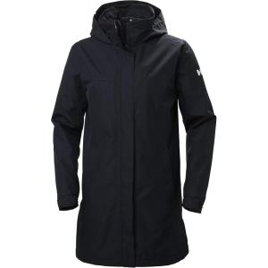 Helly-Hansen Womens Aden Insulated Waterproof Windproof Breathable Long Length Packable Hood Rain Coat Jacket(597 Navy)