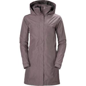 Helly-Hansen Womens Aden Insulated Waterproof Windproof Breathable Long Length Packable Hood Rain Coat Jacket(656 Sparrow Grey)
