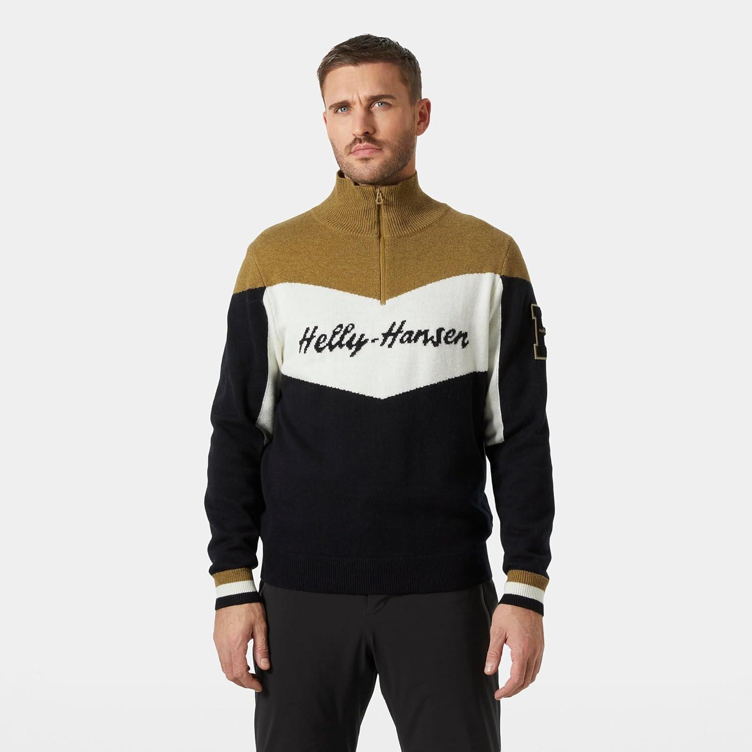 imageHellyHansen Apres Knitted Sweater Mens 90s Style Merino Wool Pullover Soft Touch Retro Aesthetic990 Black