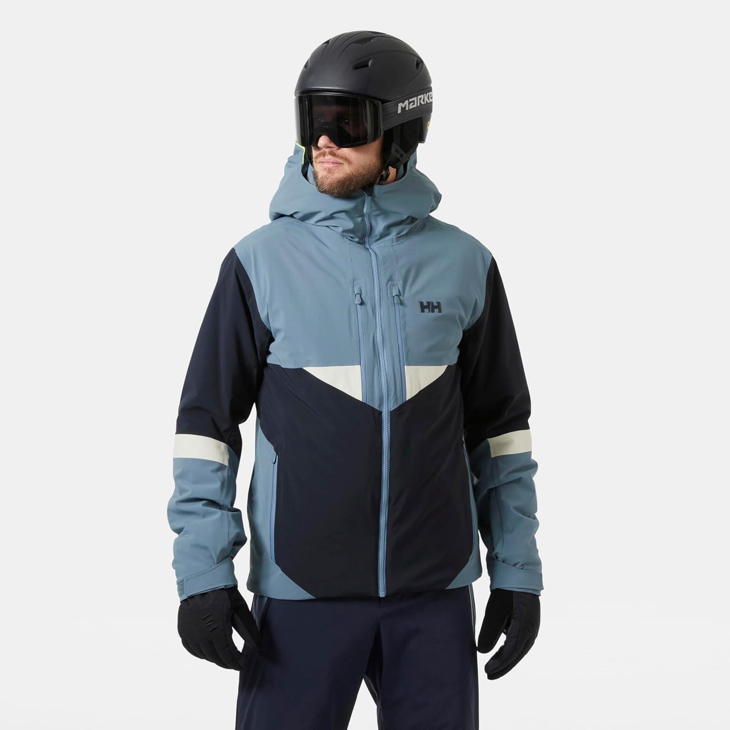 imageHellyHansen Kvitfjell Race Ins Jacket Mens Skiing Jacket with HELLY TECH 4Way Stretch Articulated Sleeves Waterproof597 Navy Washed Navy