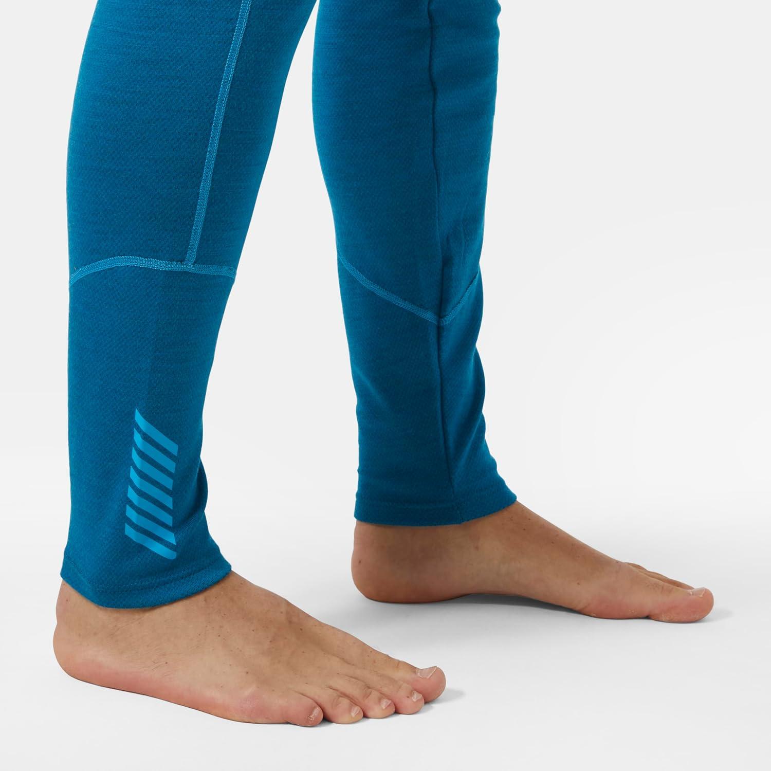 imageHellyHansen LIFA Merino Midweight Pant for Men Track Pants with NonItch Fabric 2Layer Design Flat Lock Seams ZQ Wool540 Cerulean Blue