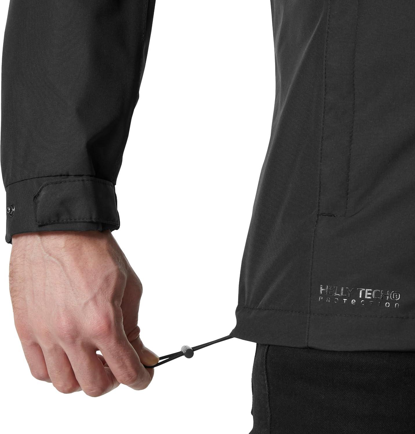 imageHelly Hansen Mens Dubliner Jacket Waterproof Windproof Breathable Shell Rain Coat with Packable Hood990 Black