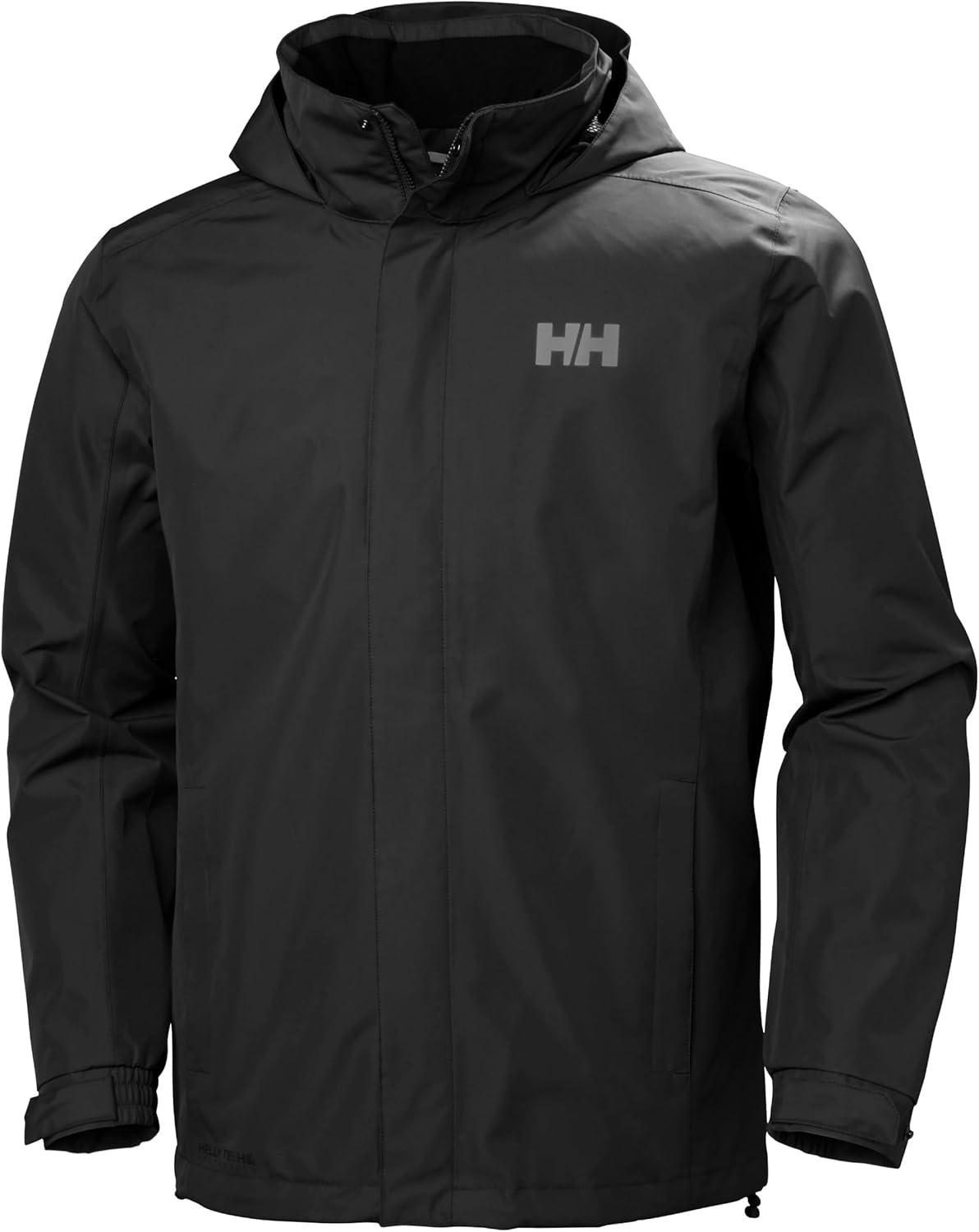 imageHelly Hansen Mens Dubliner Jacket Waterproof Windproof Breathable Shell Rain Coat with Packable Hood990 Black