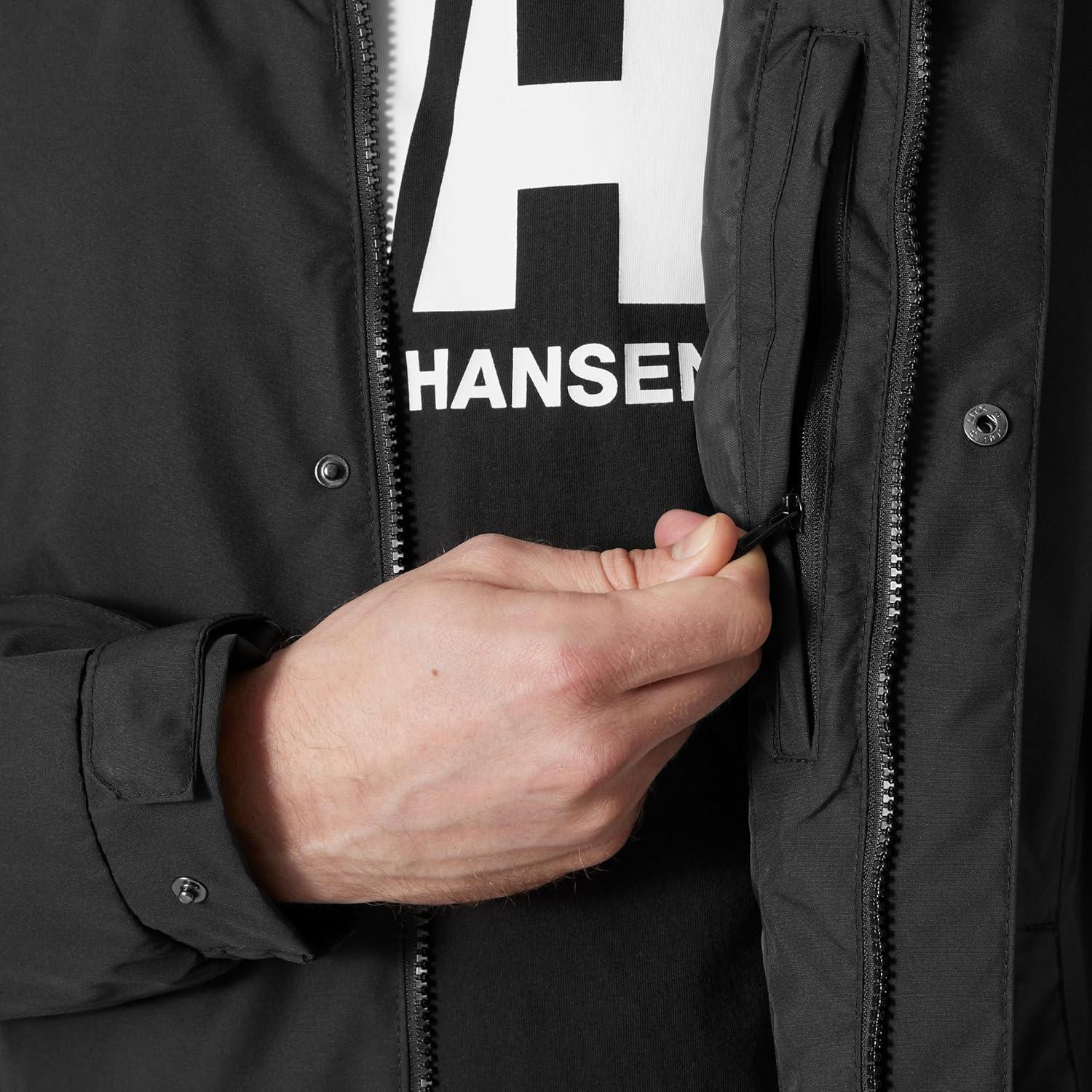 imageHelly Hansen Mens Dubliner Jacket Waterproof Windproof Breathable Shell Rain Coat with Packable Hood990 Black