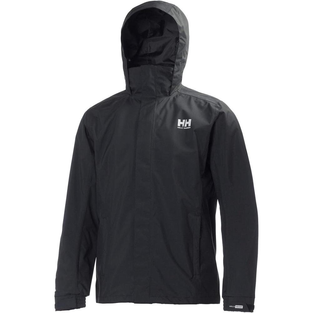 imageHelly Hansen Mens Dubliner Jacket Waterproof Windproof Breathable Shell Rain Coat with Packable Hood991 Black