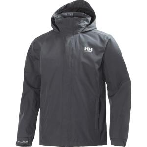 Helly Hansen Men’s Dubliner Jacket Waterproof, Windproof, Breathable Shell Rain Coat with Packable Hood(964 Charcoal)